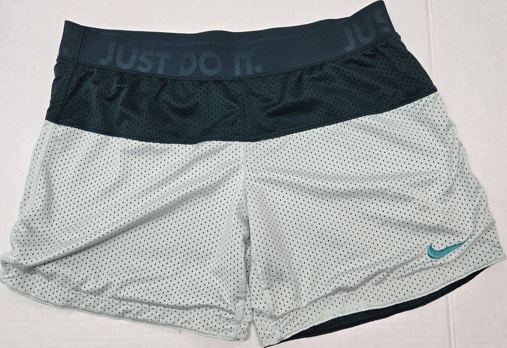 Nike Dri-FIT Women's Athletic Mesh Shorts Green/Light Green size S Elastic Waist